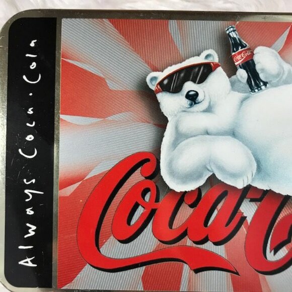 Vintage Set of 2 Coca-Cola Polar Bear 'Always Coca-Cola' Hinged Lid Tins - Picture 8 of 12